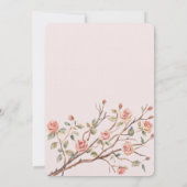 Blush Roze Romantische Rode Roos Bloemen Hart Huwe Kaart (Achterkant)