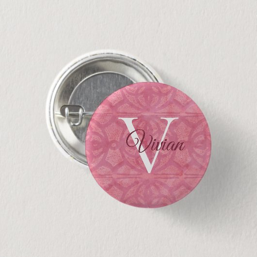 Blush roze ronde button 3,2 cm (Voorkant /achterkant)