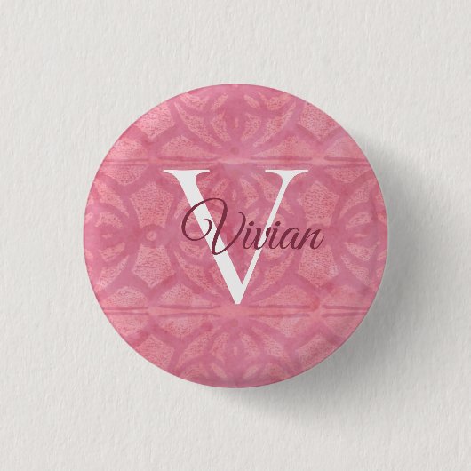 Blush roze ronde button 3,2 cm (Voorkant)