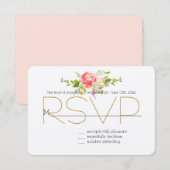 Blush Roze Rood Bloemen RSVP (Voorkant / Achterkant)