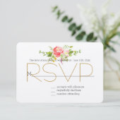 Blush Roze Rood Bloemen RSVP (Staand voorkant)