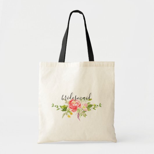 Blush Roze Rood Bloemen Tote Bag (Voorkant)