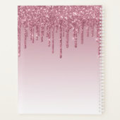 Blush roze rood Glitter Drift Girly Monogram Planner (Achterkant)