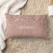 Blush roze rood Glitter Monogram Kussen (Deken)