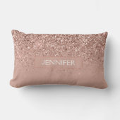 Blush roze rood Glitter Monogram Kussen (Voorkant)
