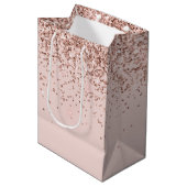 Blush roze rood glitter Sparkle Medium Cadeauzakje (Voorkant Gekanteld)