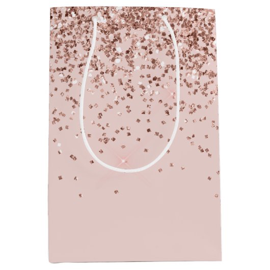 Blush roze rood glitter Sparkle Medium Cadeauzakje (Voorkant)