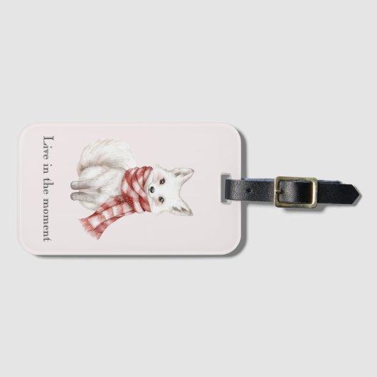 Blush Roze Rood Witte Pepermunt Vos  Bagagelabel (Voorkant (horizontaal))