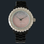 Blush roze rood zilver Glitter Monogram Horloge<br><div class="desc">Roos Gold - Blush roze en Silver Sparkle Glitter Script Monogram Name Watch. Dit maakt het perfecte afstuderen,  de verjaardag,  de bruiloft,  het vrijgezellenfeest,  de verjaardag,  het baby shower of het bachelorette feest cadeau voor iemand die van glam luxe en chic stijlen houdt.</div>