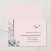 Blush roze roodbruine olie en grijze RSVP bruiloft Kaartje (Voorkant / Achterkant)