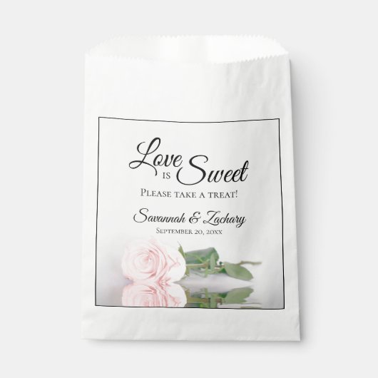 Blush roze roodliefde is fijn om een Treat bruilof Bedankzakje (Voorkant)