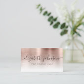 Blush roze roodroodbruin geborsteld metaal stijlvo visitekaartje (Staand voorkant)