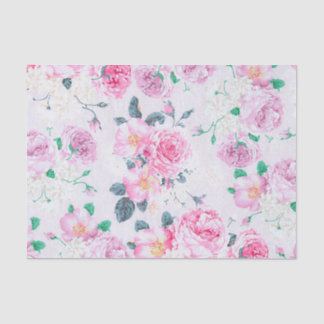 blush roze roos bloemenelegante damast tissuepapier