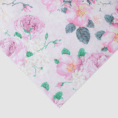 blush roze roos bloemenelegante damast tissuepapier (Detail)