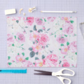 blush roze roos bloemenelegante damast tissuepapier (Craft)