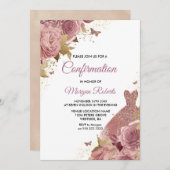 Blush Roze Roos Dress Bevestiging Kaart (Voorkant / Achterkant)