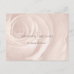 Blush roze roos elegante bruiloft save the date aankondigingskaart