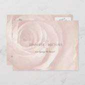 Blush roze roos elegante bruiloft save the date aankondigingskaart (Voorkant / Achterkant)