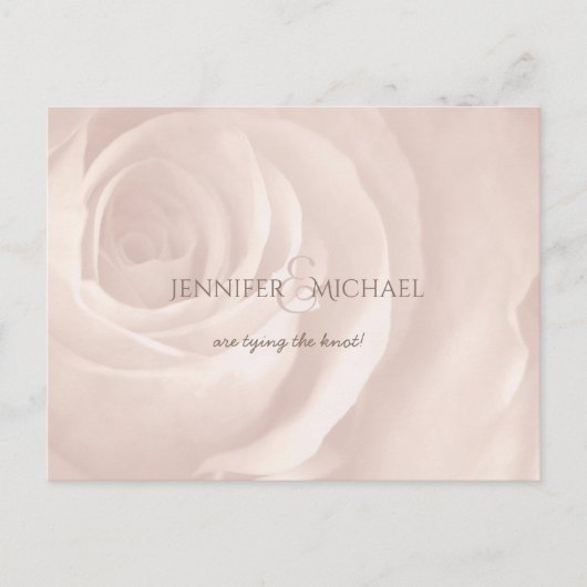 Blush roze roos elegante bruiloft save the date aankondigingskaart (Voorkant)