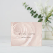 Blush roze roos elegante bruiloft save the date aankondigingskaart (Staand voorkant)