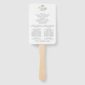 Blush roze Roos Eucalyptus Weddenschap Handwaaier (Achterkant)