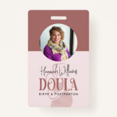 Blush Roze & Roos Gold Birth Foto Doula Badge (Voorkant)