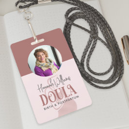 Blush Roze & Roos Gold Birth Foto Doula Badge