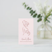 Blush Roze & Roos Gold Birth & Postpartum Doula Visitekaartje (Staand voorkant)