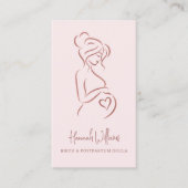 Blush Roze & Roos Gold Birth & Postpartum Doula Visitekaartje (Voorkant)