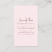 Blush Roze & Roos Gold Birth & Postpartum Doula Visitekaartje (Achterkant)