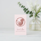 Blush Roze & Roos Gold Birth & Postpartum Doula Visitekaartje (Staand voorkant)