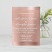 Blush roze - Roos Gold Elegant Wedding Invitation Kaart (Staand voorkant)