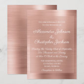 Blush roze - Roos Gold Elegant Wedding Invitation Kaart (Voorkant / Achterkant)