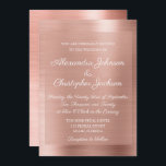 Blush roze - Roos Gold Elegant Wedding Invitation Kaart<br><div class="desc">Personaliseer deze roze Rose Gold Elegant Metallic Wedding Invitation met jouw naam en bruiloft. Dit Roos Gold Faux Stainless Steel Metal Wedding Invitation komt overeen met het Roos Gold Wedding Collectie. Neem contact met me op als je aanvullende Roos Gold Wedding-objecten nodig hebt.</div>