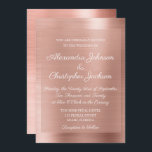 Blush roze - Roos Gold Elegant Wedding Invitation Kaart<br><div class="desc">Personaliseer deze roze Rose Gold Elegant Metallic Wedding Invitation met jouw naam en bruiloft. Dit Roos Gold Faux Stainless Steel Metal Wedding Invitation komt overeen met het Roos Gold Wedding Collectie. Neem contact met me op als je aanvullende Roos Gold Wedding-objecten nodig hebt.</div>