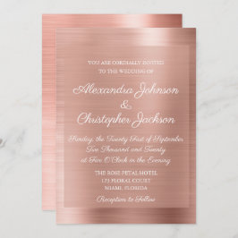 Blush roze - Roos Gold Elegant Wedding Invitation Kaart
