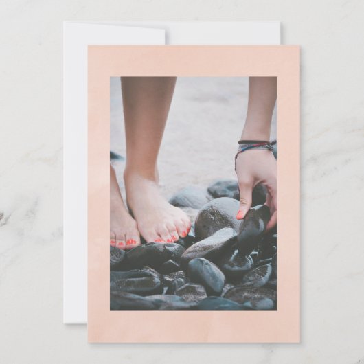 Blush roze & Roos Gold Floral Celebration of Life Kaart (Achterkant)