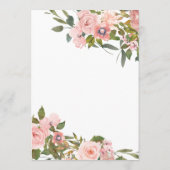 Blush Roze & Roos Gold Floral Unicorn Baby shower Advieskaart (Achterkant)