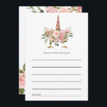 Blush Roze & Roos Gold Floral Unicorn Baby shower Advieskaart<br><div class="desc">Trendy blush roze en roos gouden florale eenhoorn douchekaart die op uw specifieke voorvallen kan worden afgestemd.</div>