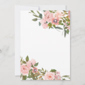 Blush Roze & Roos Gold Floral Unicorn Baby shower Kaart (Achterkant)