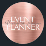 Blush roze - Roos Gold Foil Event Planner Seal Ronde Sticker<br><div class="desc">Blush roze - Roos Gold Foil Event Planner Envelope of Gift Package Seal. De naam en het beroep van de bedrijfscontactpersoon kunnen worden gewijzigd om voor elk type bedrijf te worden gebruikt. Neem contact op met de ontwerper voor extra overeenkomende objecten.</div>