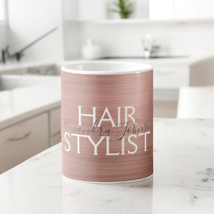 Blush roze - Roos Gold Foil Hair Stylist Coffee Koffiemok
