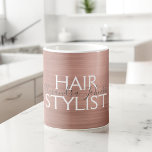 Blush roze - Roos Gold Foil Makeup Artist Coffee Koffiemok<br><div class="desc">Blush Roze - Roos Gold Foil Metallic Makeup Artist Coffee Cup wordt gebruikt als promotioneel cadeau. De naam en het beroep van de bedrijfscontactpersoon kunnen worden gewijzigd om voor elk type bedrijf te worden gebruikt. Neem contact op met de ontwerper voor extra overeenkomende objecten.</div>