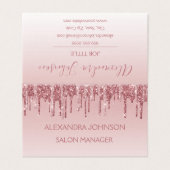 Blush roze - Roos Gold Glitter en Sparkle Visitekaartje (Buitenkant ongevouwen)