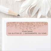 Blush roze & Roos Gold Glitter Glam Party Etiket (Insitu)