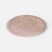 Blush roze & Roos Gold Glitter Glam Party Papieren Bordje (Gekanteld)