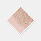 Blush roze & Roos Gold Glitter Glam Party Servet (Hoek)