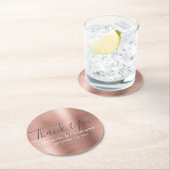 Blush roze - Roos Gold Modern Weddenschap Hartelij Ronde Kartonnen Onderzetter (Insitu)