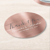 Blush roze - Roos Gold Modern Weddenschap Hartelij Ronde Kartonnen Onderzetter (Gebogen)