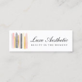 Blush roze & Roos Gold Paint Strokes Sociale media Mini Visitekaartje (Voorkant)